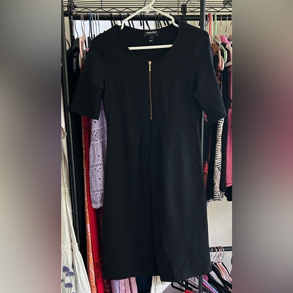 Isabella Oliver Black maternity Dress with Gold Zipper